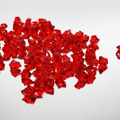 WGV Acrylic Ice Rock Crystals Treasure Gems for Table Scatters, Vase Fillers, Wedding, Banquet, Party, Event, Birthday Decor (Approx 150 pcs per Bag), 1 Box with 24 Bags, Red