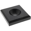 Plymor Black Acrylic Square Display Base with Indented Circle to Hold Egg, Marble, Ball or Sphere, 3.5" W x 3.5" D x 0.75" H (1.875" Circle), Pack of 6 view 1