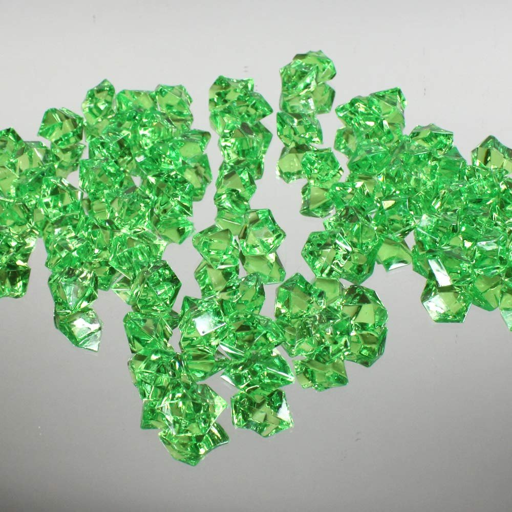 WGV Acrylic Ice Rock Crystals Treasure Gems for Table Scatters, Vase Fillers, Wedding, Banquet, Party, Event, Birthday Decor (Approx 150 pcs per Bag), 1 Box with 24 Bags, Apple Green