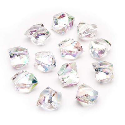 WGV Acrylic Ice Rock Crystals Treasure Gems for Table Scatters, Vase Fillers, Wedding, Banquet, Party, Event, Birthday Decor (Approx 150 pcs per Bag), 1 Box with 24 Bags, Rainbow