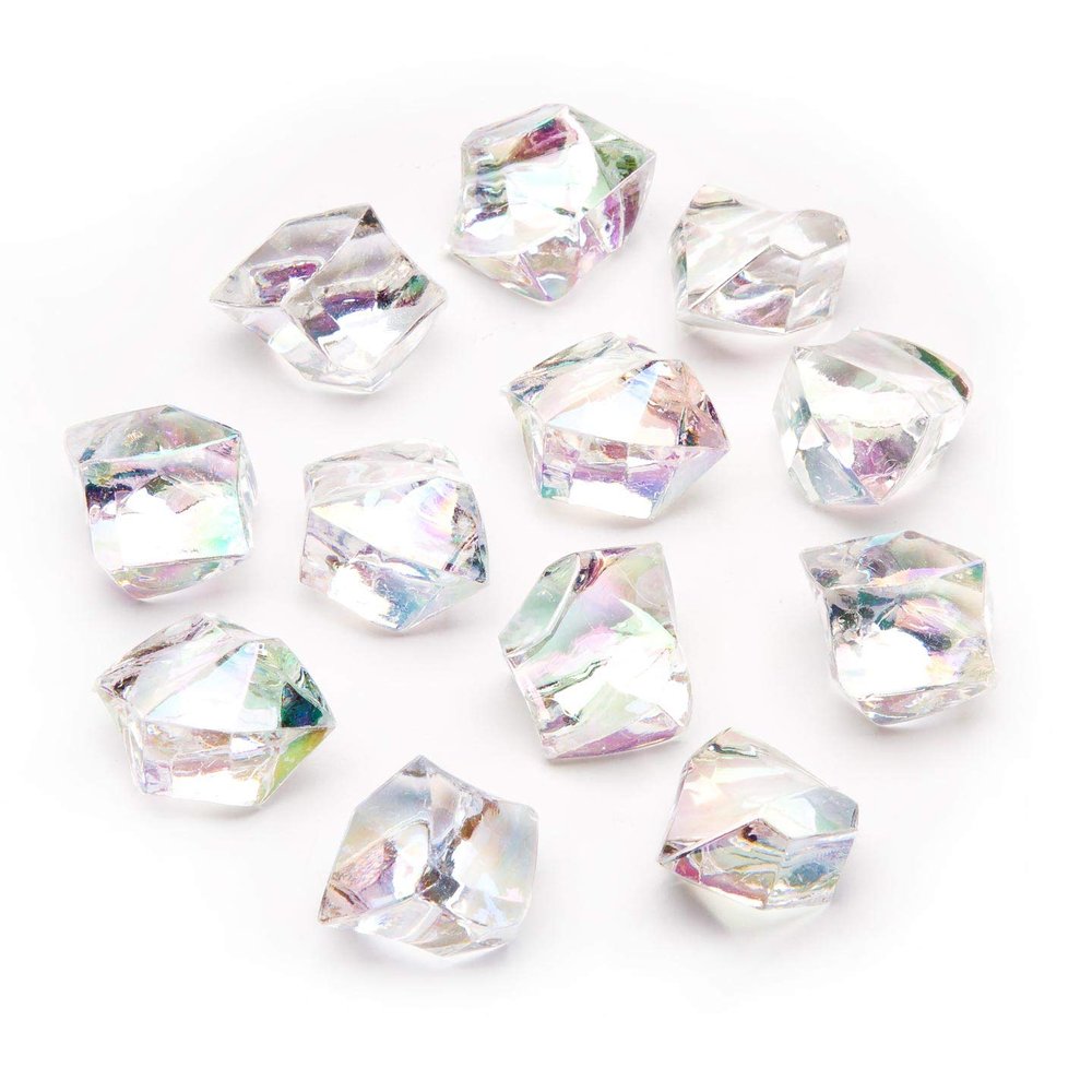 WGV Acrylic Ice Rock Crystals Treasure Gems for Table Scatters, Vase Fillers, Wedding, Banquet, Party, Event, Birthday Decor (Approx 150 pcs per Bag), 1 Box with 24 Bags, Rainbow