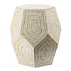 A&B Home Hexagonal Capiz Stool Hexagonal Capiz Accent Table Perfect Inaly Capiz Home Decor for Home and Office-Cream Finish 18X18X21 Inch view 1