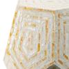 A&B Home Hexagonal Capiz Stool Hexagonal Capiz Accent Table Perfect Inaly Capiz Home Decor for Home and Office-Cream Finish 18X18X21 Inch view 4