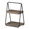 A&B Home 2 Tier Wood Decorative Tray with Metal Frame - Natural, Black Finish view 2