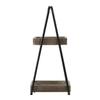 A&B Home 2 Tier Wood Decorative Tray with Metal Frame - Natural, Black Finish view 3