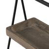 A&B Home 2 Tier Wood Decorative Tray with Metal Frame - Natural, Black Finish view 4