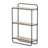 A&B Home Three Tier Wood Wall Shelf - Black, Natural Finish view 1