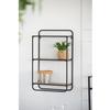 A&B Home Three Tier Wood Wall Shelf - Black, Natural Finish view 2