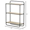 A&B Home Three Tier Wood Wall Shelf - Black, Natural Finish view 3
