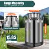 60L/15.8 Gallon Stainless Steel Milk Can - Heavy Duty Milk Jug Bucket with Ergonomic Handle and Tight Lid, SS Liquid Solid Container, Non-Slip Base, Seamless Design, Simply Rinse for Clean view 3