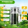 30L/7.9 Gallon Stainless Steel Milk Can with Lid - Heavy Duty Milk Jug Bucket with Ergonomic Handle and Tight Lid, SS Liquid Solid Container, Non-Slip Base, Seamless Design, Simply Rinse for Clean view 4