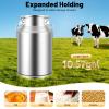 40L/10.56 Gallon Stainless Steel Milk Can - Heavy Duty Milk Jug Bucket with Ergonomic Handle and Tight Lid, SS Liquid Solid Container, Non-Slip Base, Seamless Design, Simply Rinse for Clean view 2