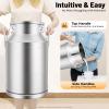 40L/10.56 Gallon Stainless Steel Milk Can - Heavy Duty Milk Jug Bucket with Ergonomic Handle and Tight Lid, SS Liquid Solid Container, Non-Slip Base, Seamless Design, Simply Rinse for Clean view 3