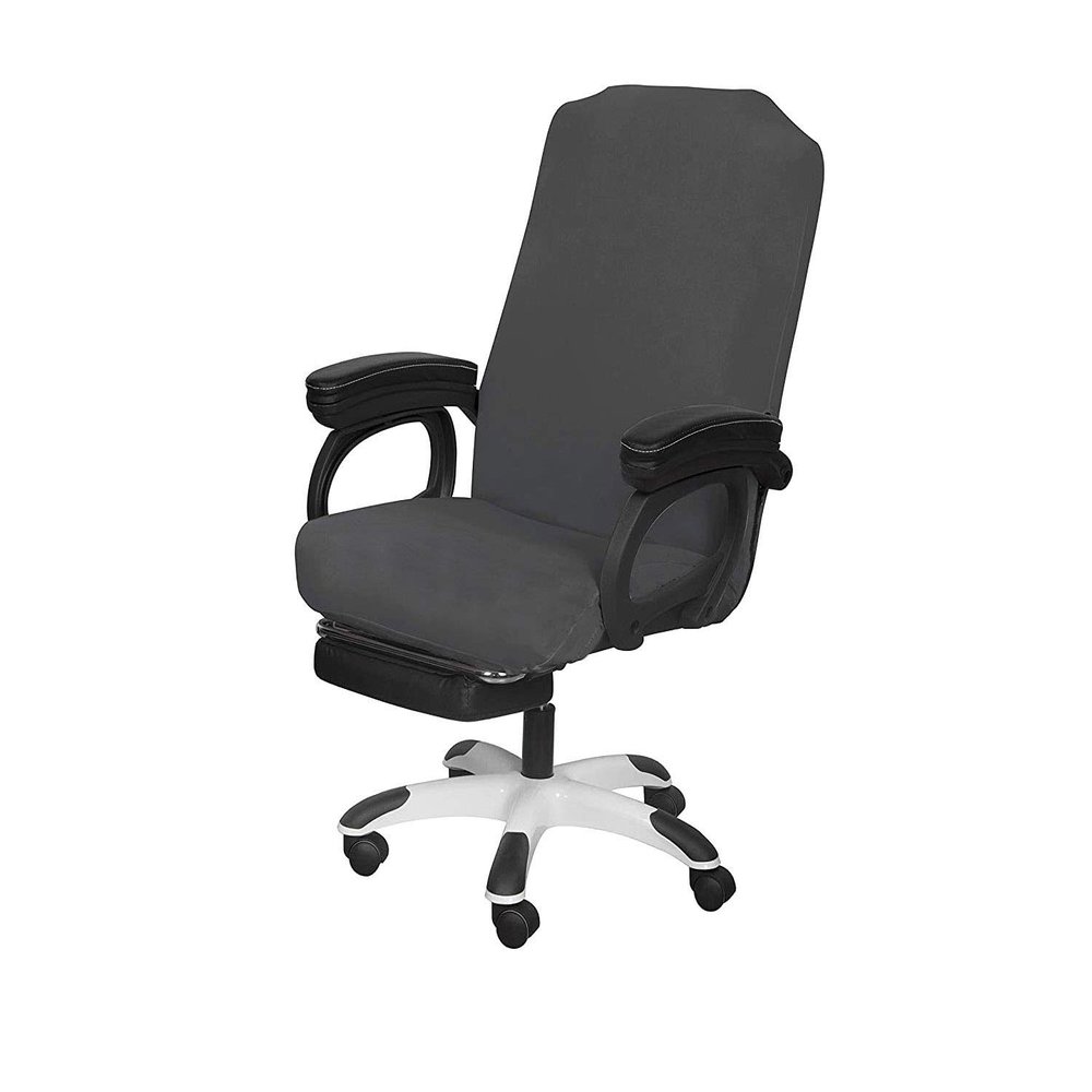 SARAFLORA Office Chair Cover- Medium, Grey- Removable Computer Chair Cover for Office Chair with Zipper for Universal Rotating Chair Desk Chair Cover Chair Seat Washable Protector for Pets