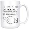 2021 Mother's Day I Love You To The Moon And Back From Michigan State To Alabama State Long Distance Gift Ideas Mothers Day Mug Ceramic Mug 15oz White view 1