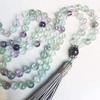 Natural Fluorite Crystal mala Japa Mala Meditation Spiritual Prayer Reiki 108 Beads 6 to 8 mm, 8 mm, Crystal, Fluorite Beads view 3