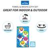 Franco Baby Shark Kids Bath/Pool/Beach Soft Absorbent Cotton Terry Towel with Washcloth 2 Piece Set, 50 in x 25 in view 2
