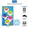 Franco Baby Shark Kids Bath/Pool/Beach Soft Absorbent Cotton Terry Towel with Washcloth 2 Piece Set, 50 in x 25 in view 3