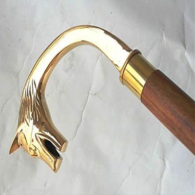 NAUTICAL GIFT STORE Handmade Walking Stick with Fox face Handle