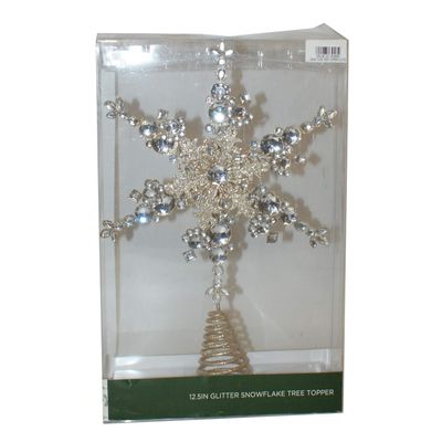 Connie N Randy 12.5" Glitter Snowflake Tree Topper