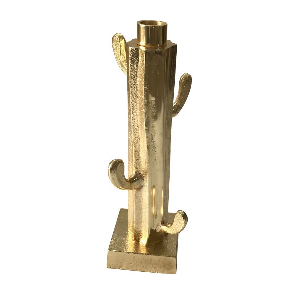 A&B Home Decorative Large Cactus Statuette - Gold Finish