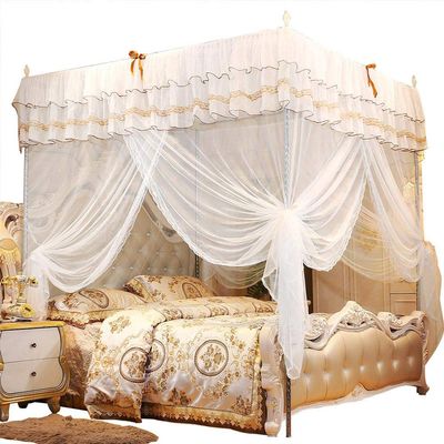 Fdit Luxury Princess Four Corner Post Bed Curtain Canopy Net Bedding 4 Corner Canopy Curtains Bed Canopy for Girls Kids Bedroom Decor(150 * 200 * 200)