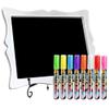 Tabletop Small Chalkboard Sign with Easel (11x13) + 8 Brilliant Liquid Chalk Markers | Hanging or Freestanding Framed Chalkboard with Hand Crafted Sweetheart Frame view 1