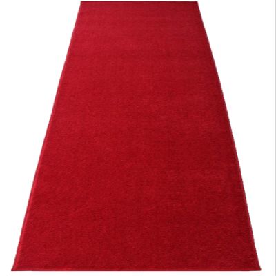 Red Event Carpet Aisle Runner - Quality Plush Pile Rug with Backing, Binding in Various Sizes (3 X 10 ft, Red)