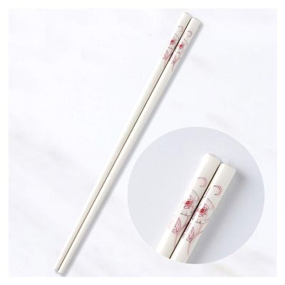 Porcelain Chopsticks, Chopsticks Reusable Chinese Chopsticks Dishwasher Safe Tableware High temperature resistance, High-grade Bone Chopsticks expensive bulk Gift (D)