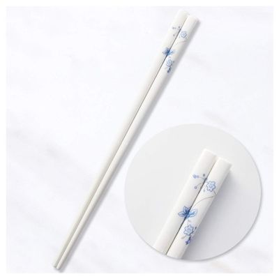 Porcelain Chopsticks, Chopsticks Reusable Chinese Chopsticks Dishwasher Safe Tableware High temperature resistance, High-grade Bone Chopsticks expensive bulk Gift (E)