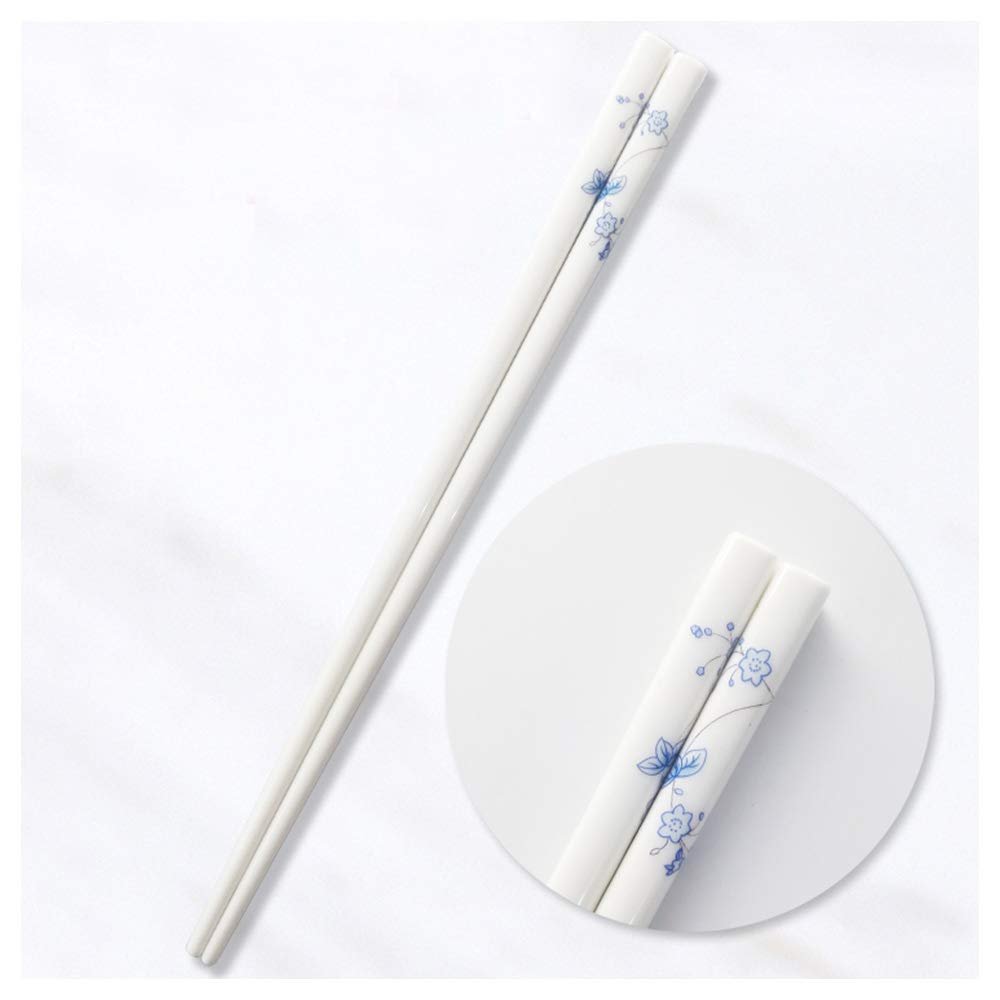 Porcelain Chopsticks, Chopsticks Reusable Chinese Chopsticks Dishwasher Safe Tableware High temperature resistance, High-grade Bone Chopsticks expensive bulk Gift (E)