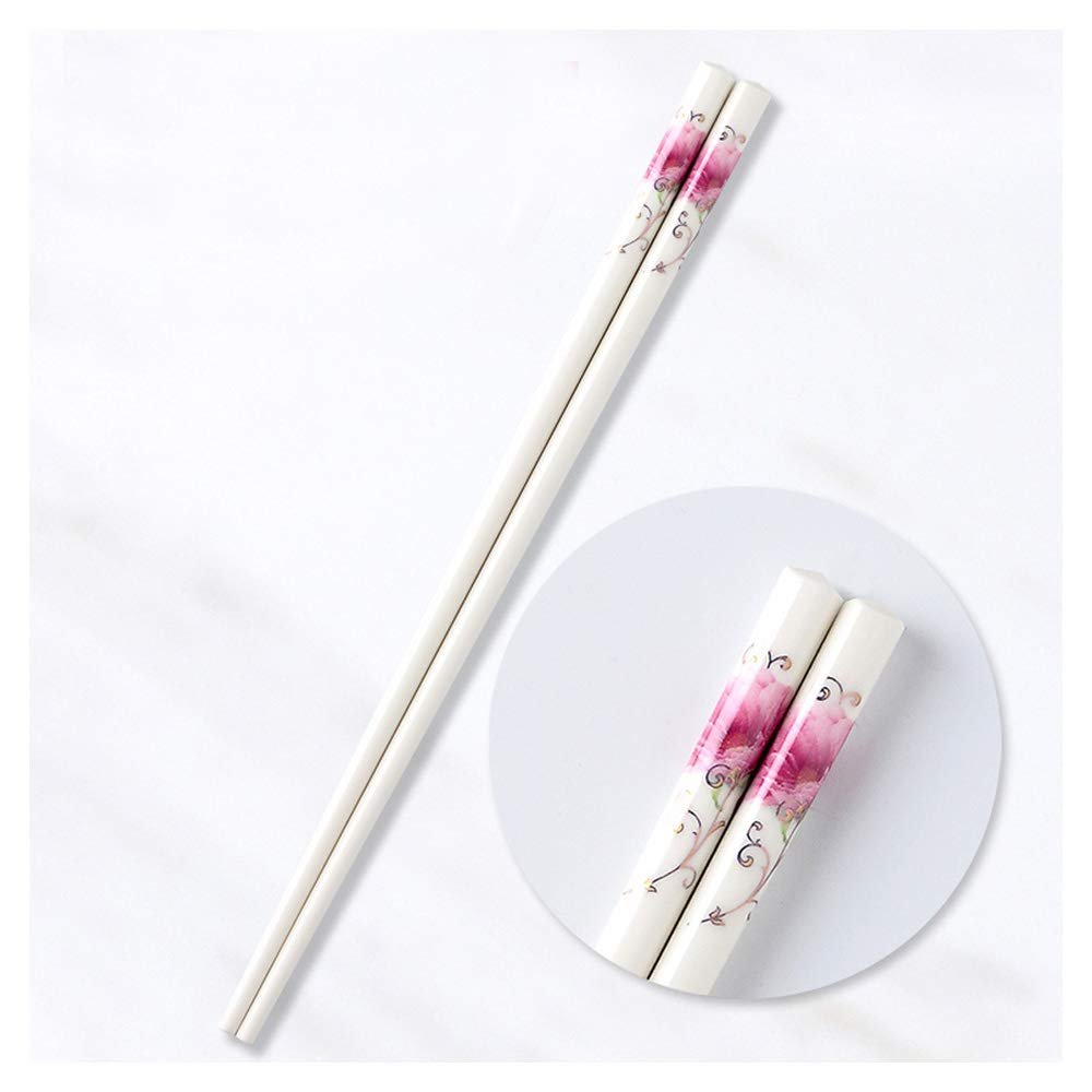 Porcelain Chopsticks, Chopsticks Reusable Chinese Chopsticks Dishwasher Safe Tableware High temperature resistance, High-grade Bone Chopsticks expensive bulk Gift (B)