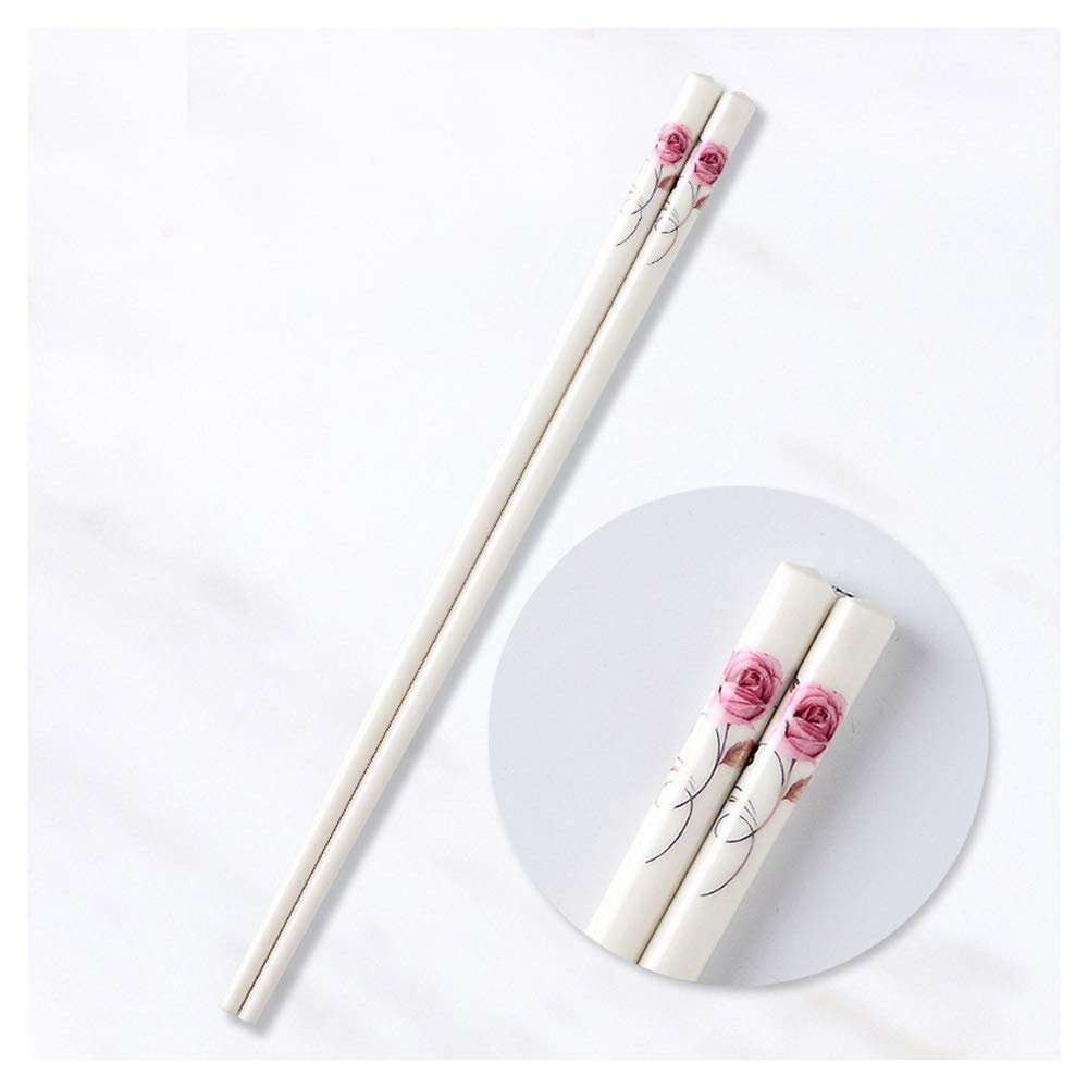 Porcelain Chopsticks, Chopsticks Reusable Chinese Chopsticks Dishwasher Safe Tableware High temperature resistance, High-grade Bone Chopsticks expensive bulk Gift (C)