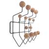 SHISEDECO Classic Hang it All Coat Rack, Mid Century Modern Wall Mounted Hooks with Painted Solid Wooden Balls, Decorative Creative Fashion Wood Hanger for Home, Bedroom (Black Frame Natural) view 1