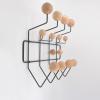 SHISEDECO Classic Hang it All Coat Rack, Mid Century Modern Wall Mounted Hooks with Painted Solid Wooden Balls, Decorative Creative Fashion Wood Hanger for Home, Bedroom (Black Frame Natural) view 2