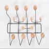 SHISEDECO Classic Hang it All Coat Rack, Mid Century Modern Wall Mounted Hooks with Painted Solid Wooden Balls, Decorative Creative Fashion Wood Hanger for Home, Bedroom (Black Frame Natural) view 3