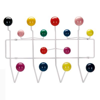 SHISEDECO Classic Hang it All Coat Rack, Mid Century Modern Wall Mounted Hooks with Painted Solid Wooden Balls, Decorative Creative Fashion Wood Hanger for Home, Bedroom (Multicolor)