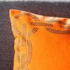 20-inch Orange Decorative Throw Pillow (Set of 2) Abstract Geometric Textured Mid-Century Modern Cotton Two Pillows view 2