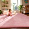 Ophanie Pink Rug for Bedroom Girls, Kids Fluffy Kawaii Fuzzy Furry Shag Area Rug, Cute Plush Soft Shaggy Bedside Indoor Floor 4x6 Carpet for Teen Nursery Dorm Home Room Decor Aesthetic view 1