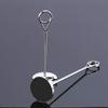 wadbeev 6 Heavy Base Wire Place Card Holders, 12" Silver Table Number Ring-Clip Menu Photo Picture Holder Wedding Birthday Party Decoration Centerpiece with Stand view 2