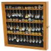 flag connections Tea Spoon Souvenir Spoon Display Case Rack Cabinet, Real Glass Door view 2