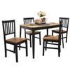 Giantex 5 Piece Dining Set with 4 Chairs, Solid Wood Frame, Dining Kitchen Table Set for 4 Person, Home Furniture Set for Kitchen, Dinning Room and Apartment (Walnut & Black) view 1