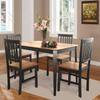 Giantex 5 Piece Dining Set with 4 Chairs, Solid Wood Frame, Dining Kitchen Table Set for 4 Person, Home Furniture Set for Kitchen, Dinning Room and Apartment (Walnut & Black) view 2