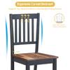 Giantex 5 Piece Dining Set with 4 Chairs, Solid Wood Frame, Dining Kitchen Table Set for 4 Person, Home Furniture Set for Kitchen, Dinning Room and Apartment (Walnut & Black) view 4