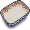 Polmedia Polish Pottery Soap Dish - Wave of Flowers Pattern Handmade in Boleslawiec Poland + Certificate of Authenticity view 1