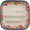 Polmedia Polish Pottery Soap Dish - Wave of Flowers Pattern Handmade in Boleslawiec Poland + Certificate of Authenticity view 2