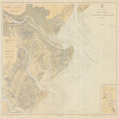 HullSpeed Designs Tybee Island - Savannah 1925 - Vintage Map Reproduction - Nautical Decor - Wall Art (18x24)
