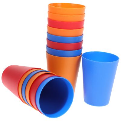 15Pcs Assorted Color Plastic Reusable Cups for Drinking, Party Supplies, Holiday Tableware, Lightweight Rainbow Design, 8Oz Capacity, Ideal for Home, Restaurant, and Gatherings