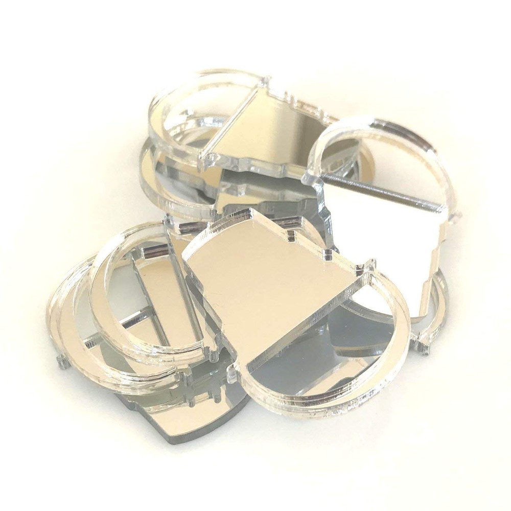 Bucket Crafting Mirrors, Set of 10, Shatterproof Acrylic, Silver Mirror, 4