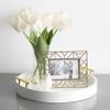 Kate and Laurel Lipton Modern Round Tray, 15.5" Diameter, White and Gold, Decorative Accent Tray for Storage and Display view 3